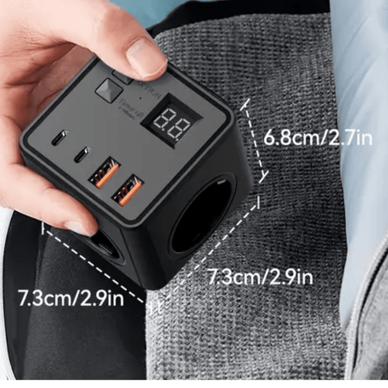 ✅Multifunkcyjna Ładowarka 3-Gniazdkowa.
Funkcja Timera.
Wyświetlacz Cyfrowy.
2x Port USB
2x Port C